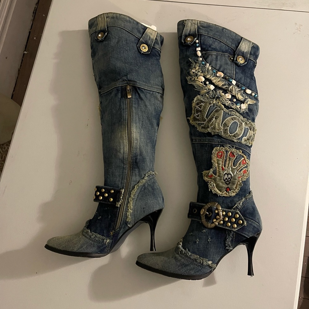 Denim Jeans Boots 💃